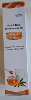 CareMed Fuß und Bein Wellnesscreme Hyaluron & Propolis, 150 ml